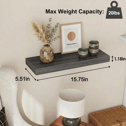 Fixwal gray kitchen shelves with woodgrain finish for spice storage