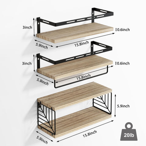 Fixwal floating shelves with metal frame offer sturdy support for bottles