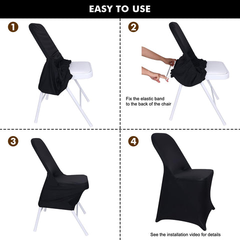 Fixwal folding-chair-cover close-up of stretch fabric and smooth drape.