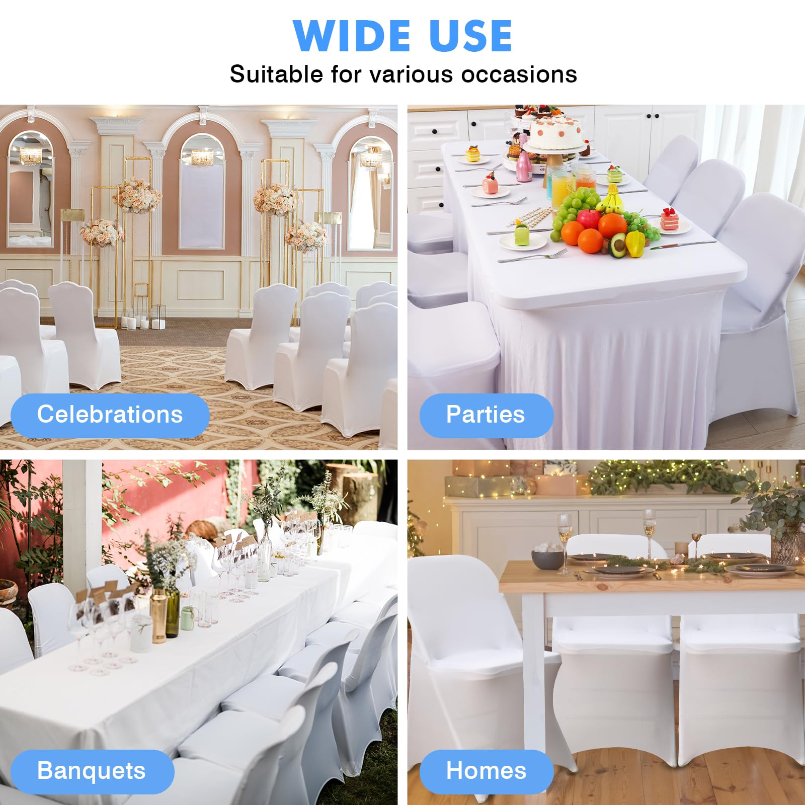 Fixwal durable protection guards chairs against spills and scratches during events.
