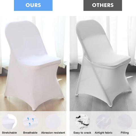 Fixwal folding-chair cover supports quick setup for dining, catering, or kitchen use.