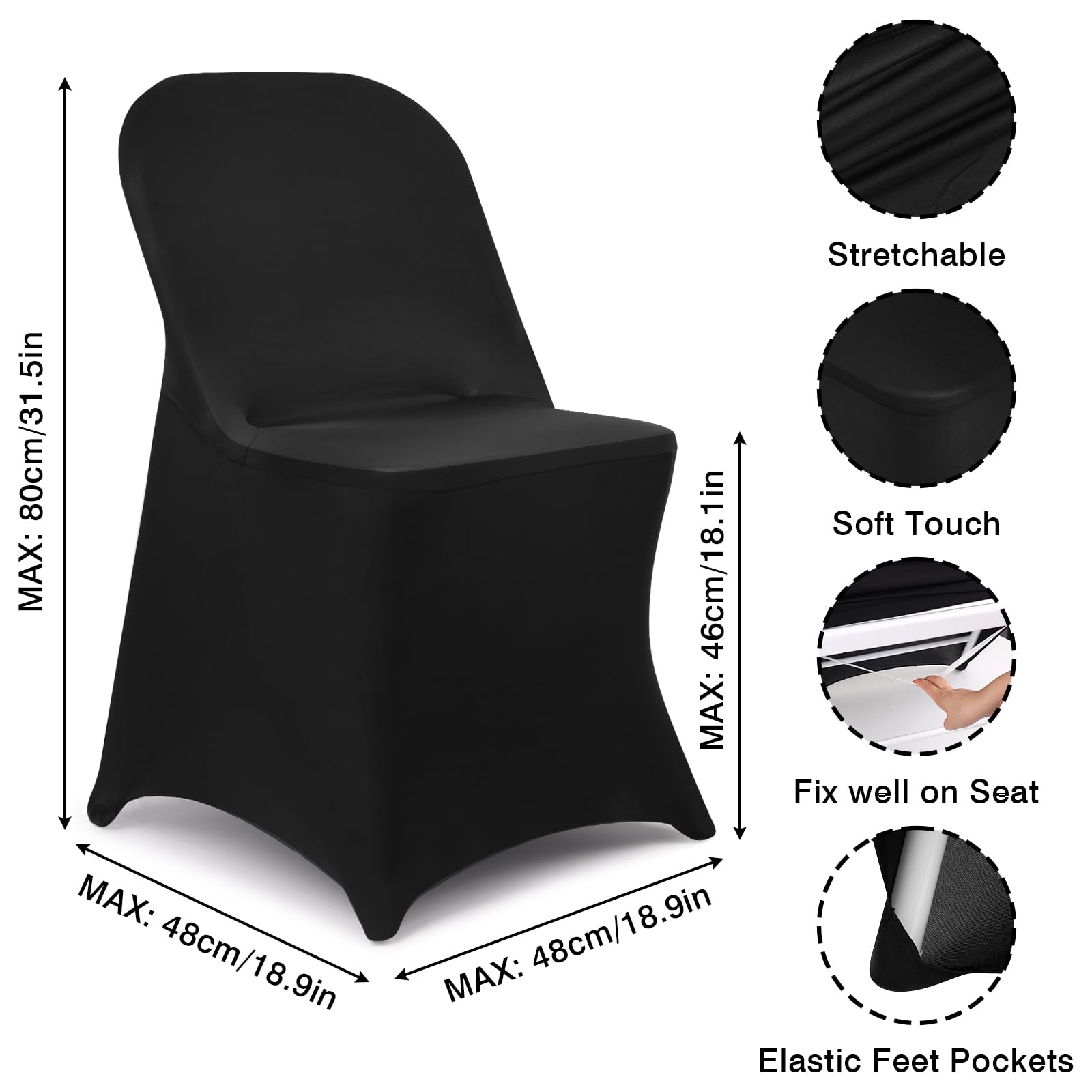 Fixwal folding-chair-cover universal-fit for dining, weddings, and corporate events.