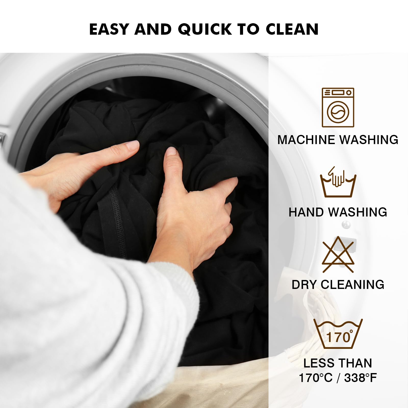 Fixwal folding-chair-cover demonstrating machine washability and easy maintenance.
