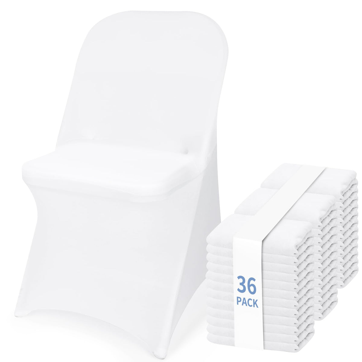 Fixwal folding chair cover white pack 36 protects chairs at events with a clean finish
