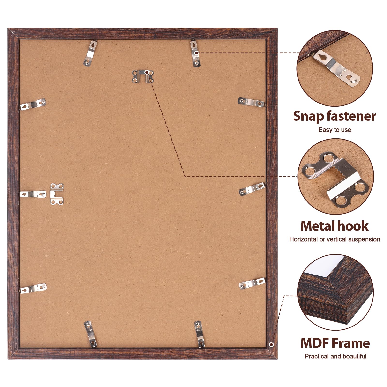 Fixwal frame supports portrait or landscape orientation for flexible placement.