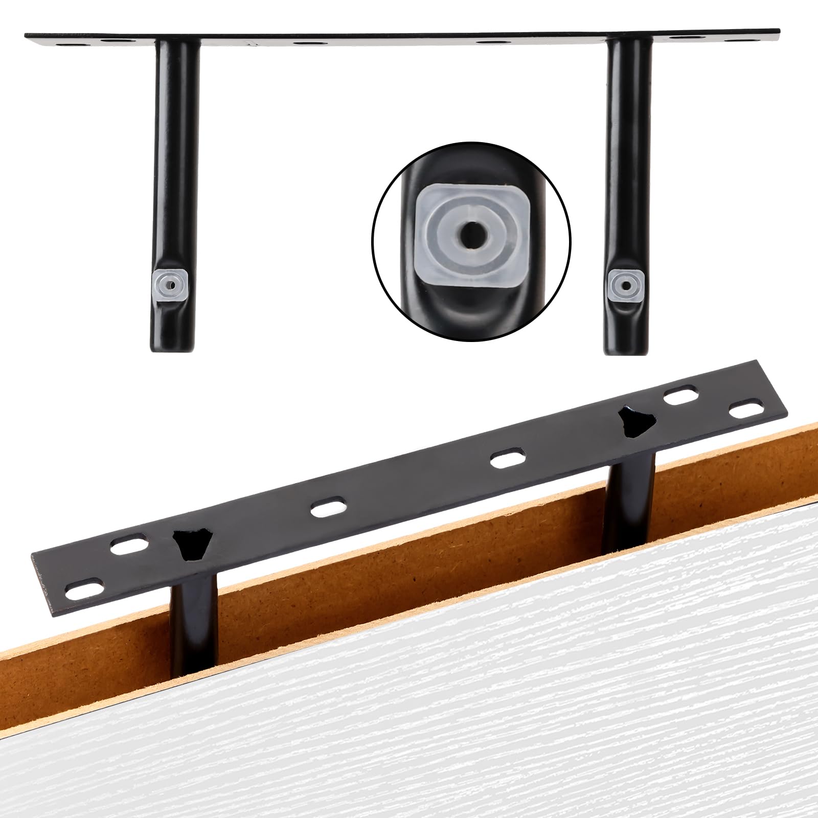 Fixwal invisible brackets mount detail, showing clean floating appearance and sturdy support.