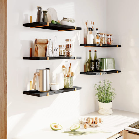 Fixwal living room decor shelves create display for books, plants and decor
