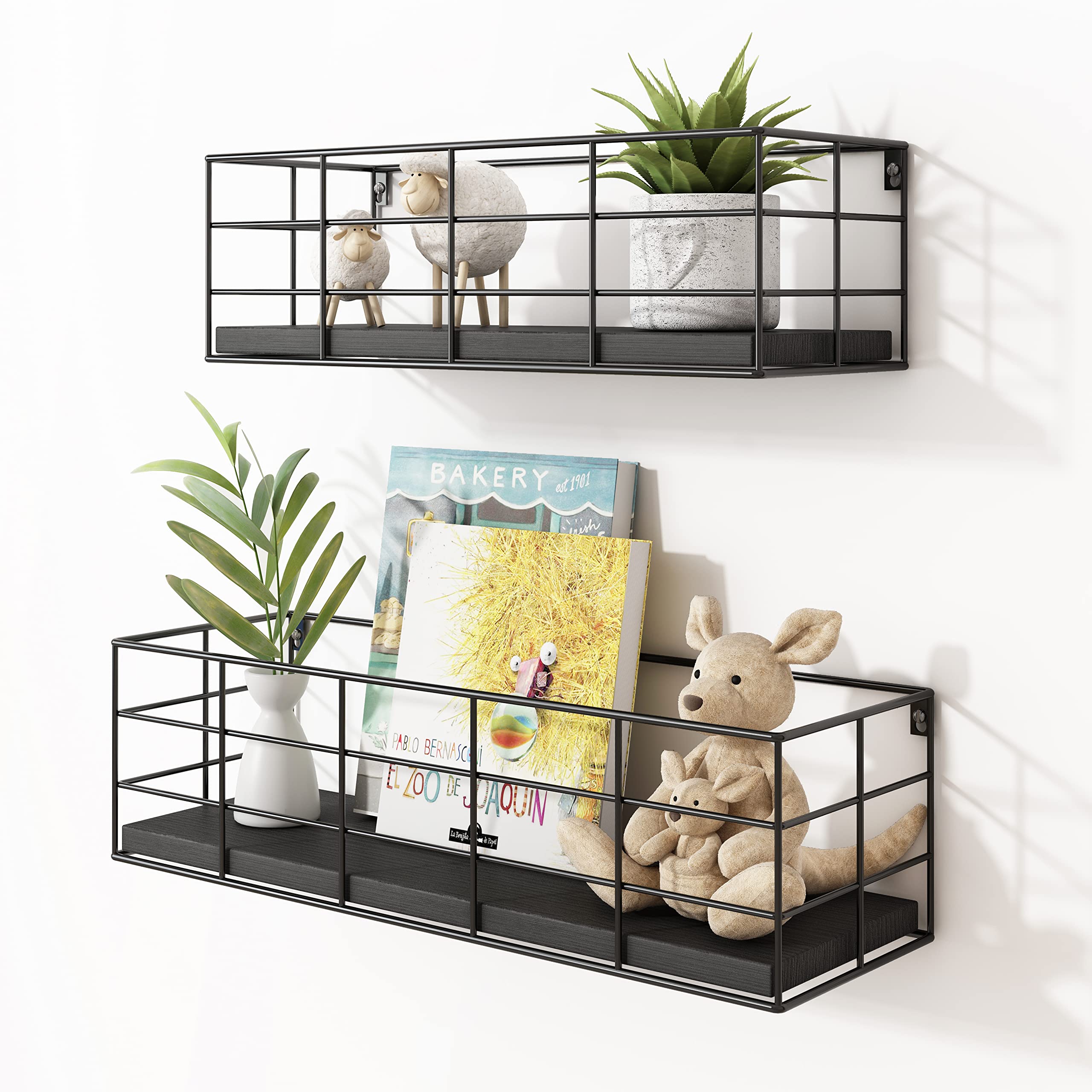 Fixwal metal wire frame shelves prevent items from falling.