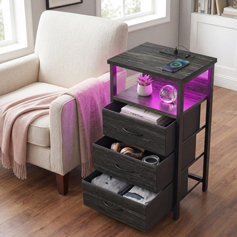 Fixwal Night Stand adjustable legs help stabilize on uneven floors