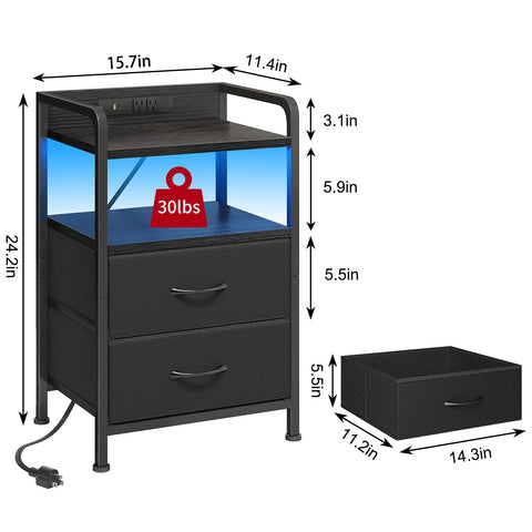 Fixwal nightstand with charging station keeps devices powered at bedside