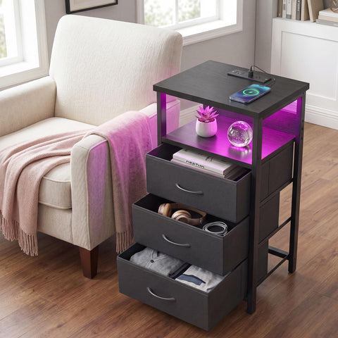 Compact Fixwal nightstand fits neatly beside a bed or sofa.