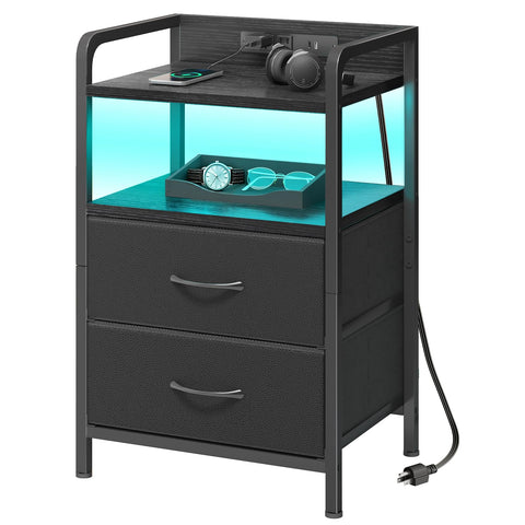 Fixwal nightstand with LED strip creates customizable ambient lighting for mood setting