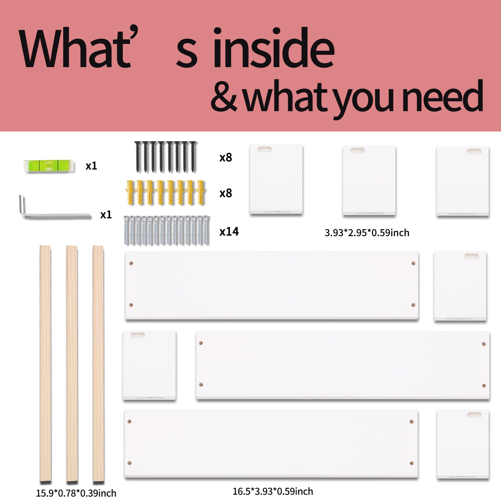 Fixwal set of 3 shelves enhances space-saving organization