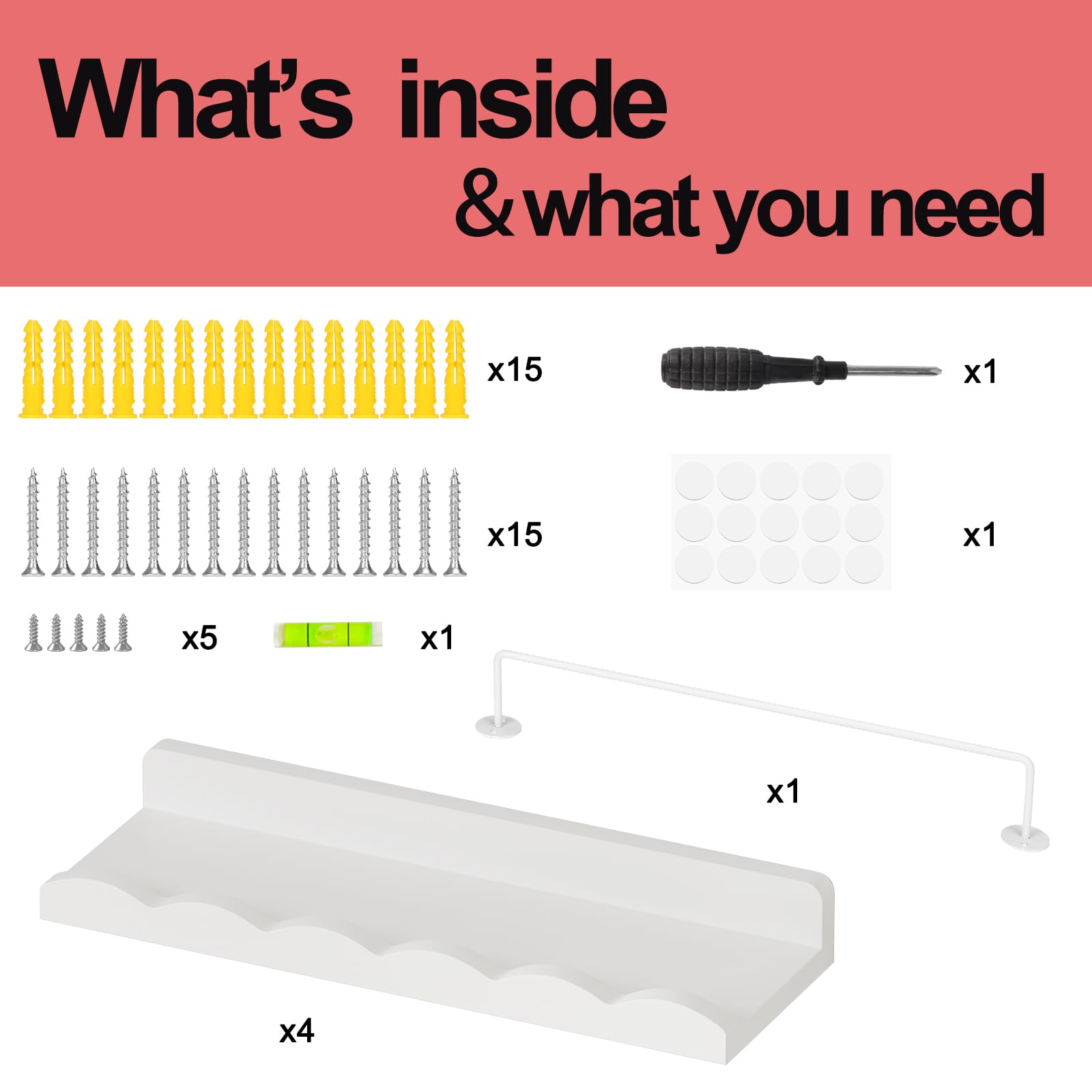 Easy-assembly Fixwal nursery shelves with guide