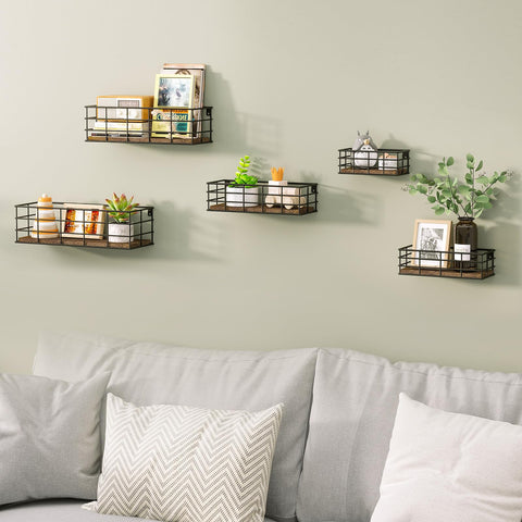 Fixwal paulownia wood shelves highlighting warm natural tones.