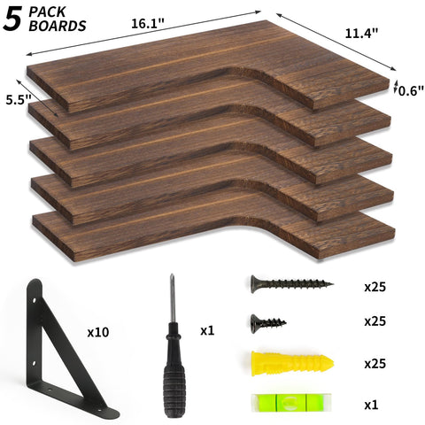 Fixwal paulownia wood shelves closeup reveals natural rustic grain