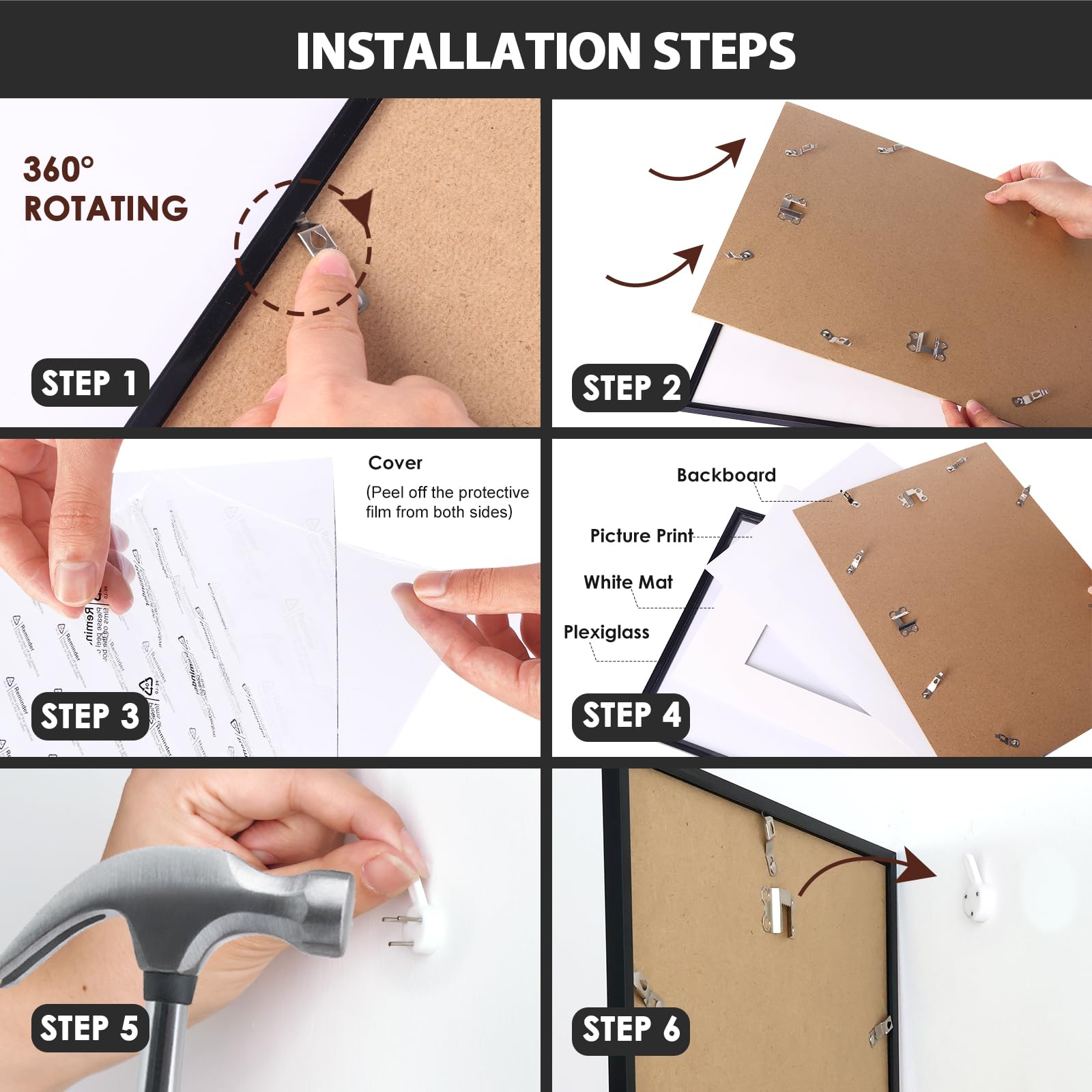 Fixwal 8x10 frames preserve crisp presentation while staying durable