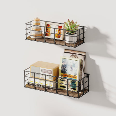 Fixwal room decor and organization with floating shelves.