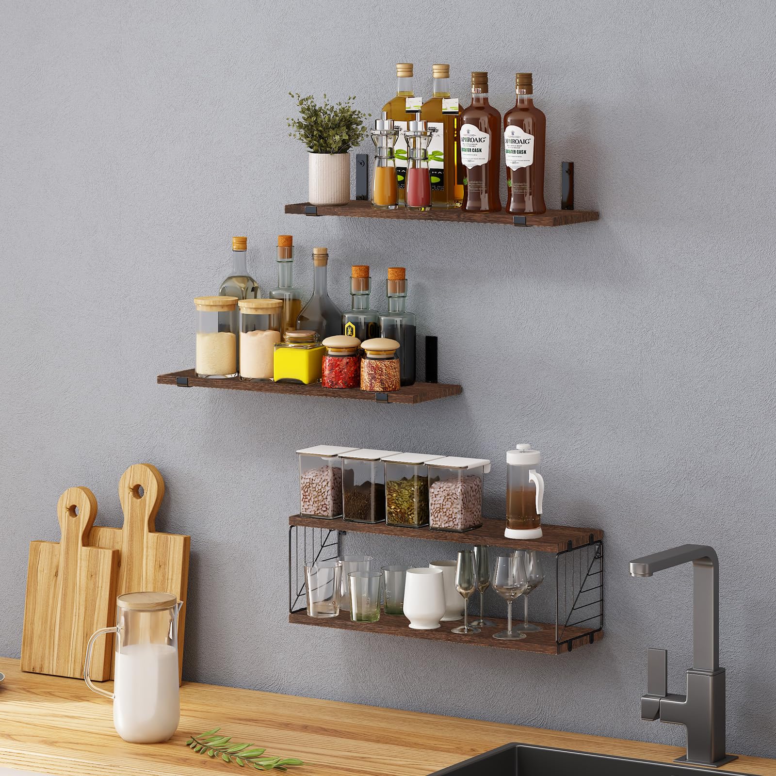 Fixwal rustic bathroom decor over toilet blends with living spaces.
