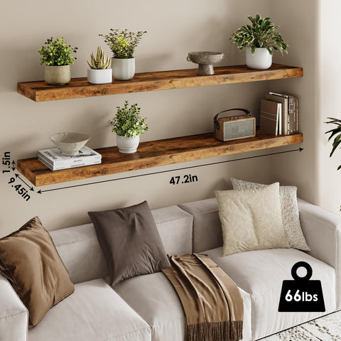 Rustic brown woodgrain finish adds warm, natural style to any room.