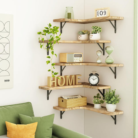 Fixwal rustic living-room shelves used for decor and display