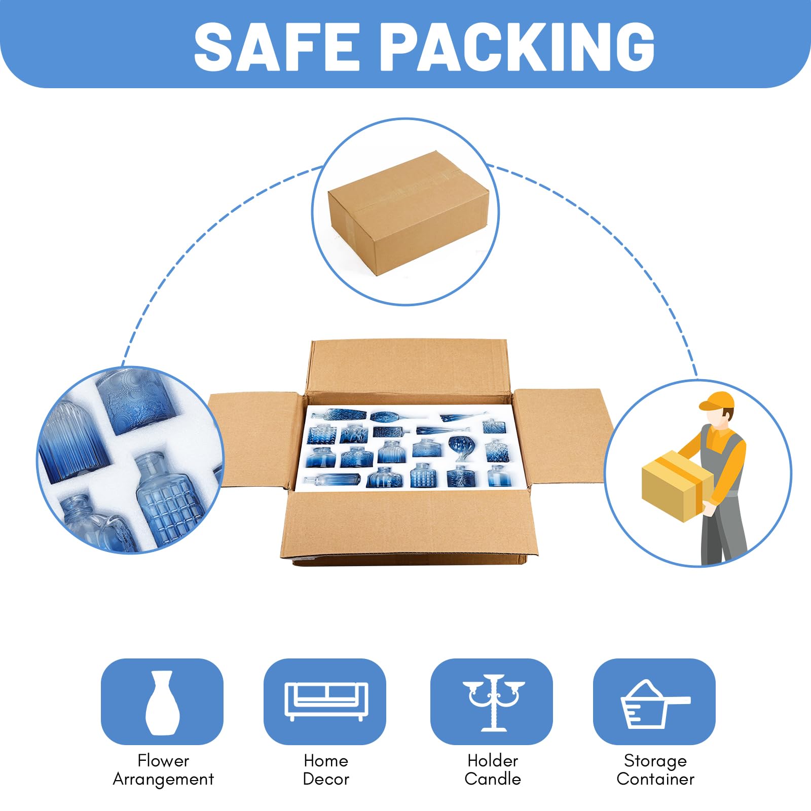 Fixwal bud vases securely packaged to protect during shipping.
