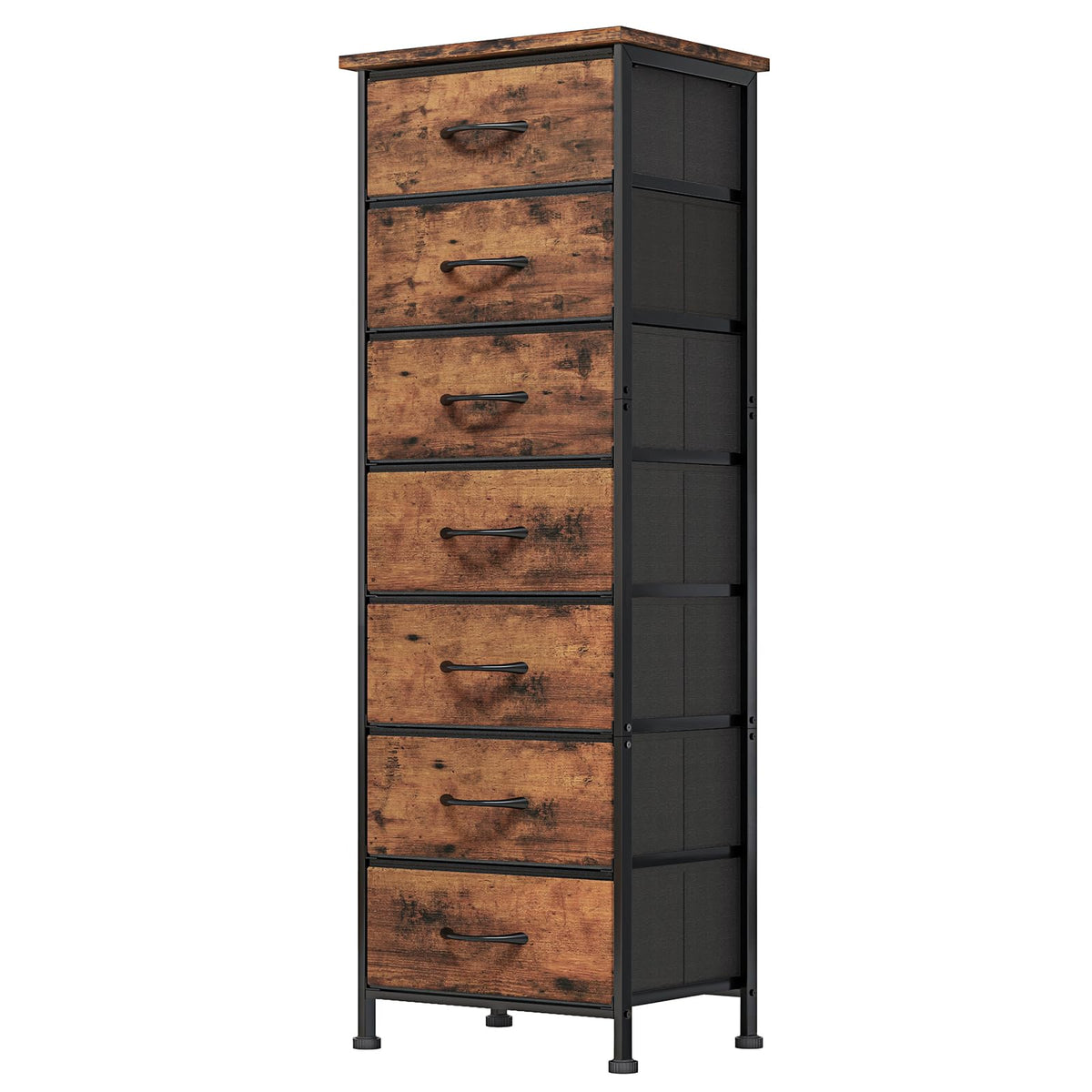 Fixwal tall dresser with seven fabric drawers keeps clothing organized and accessible.