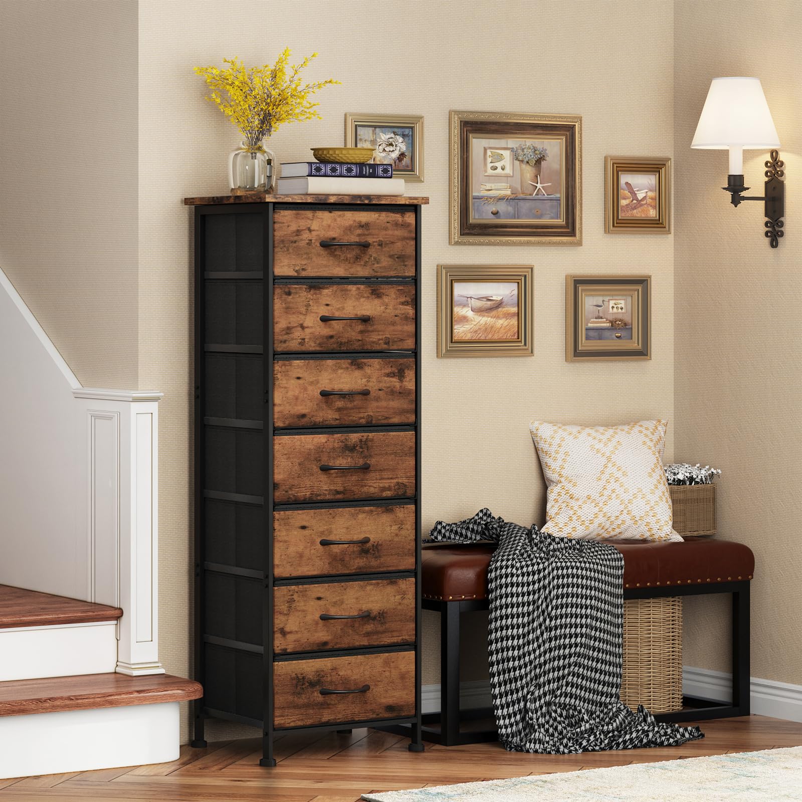 Fixwal tall dresser versatile placement fits bedrooms, closets, hallways, or home offices.