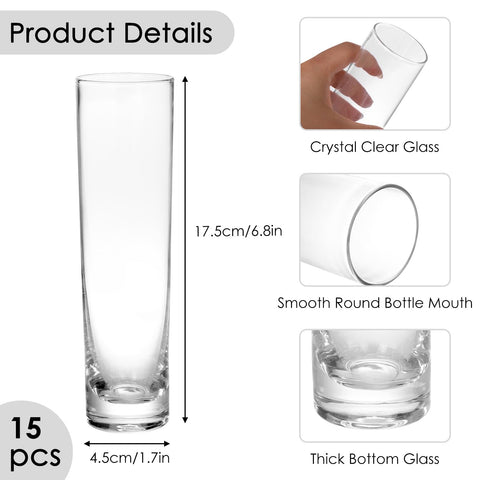 Fixwal thickened-base small glass vases for stable tabletop displays
