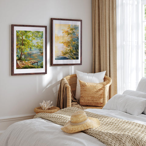 Fixwal two-pack brown frames suitable for wall or shelf.