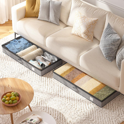 Fixwal underbed storage 4-pack durable-laminated-linen construction withstands daily use.