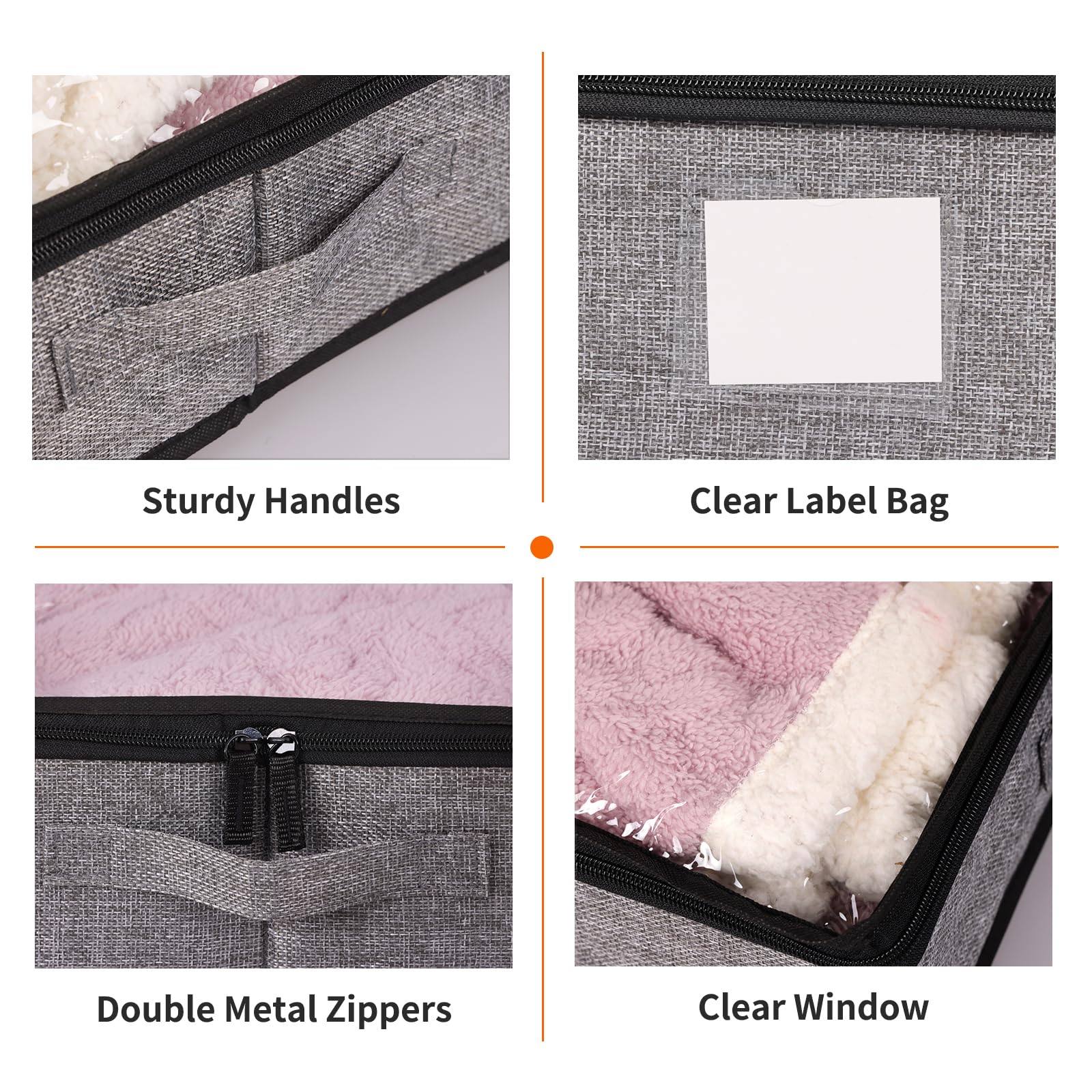 Fixwal underbed storage 4-pack foldable-design folds flat to save space when not in use.