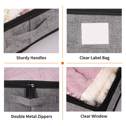 Fixwal underbed storage 4-pack foldable-design folds flat to save space when not in use.