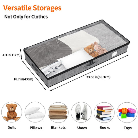 Fixwal underbed storage 4-pack reinforced-sides ensures sturdy support for bulky items.