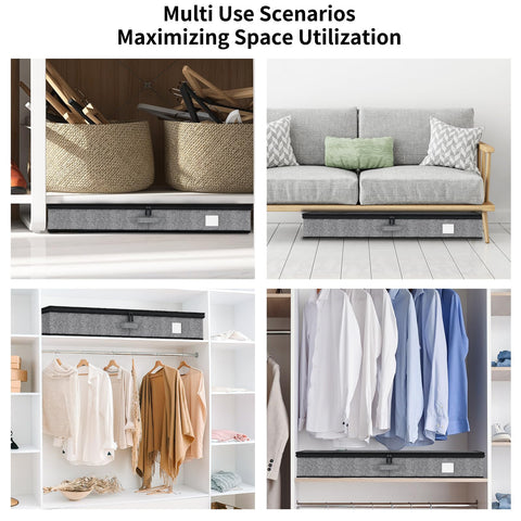 Fixwal underbed storage 4-pack under-bed-organization keeps spaces tidy.