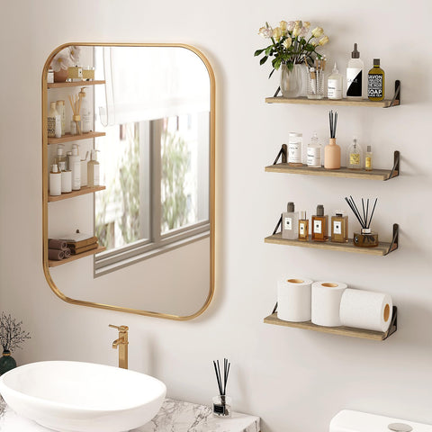 Fixwal wall shelf living room decor adds rustic charm and organization.