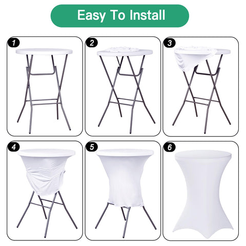 Fixwal high-top table cover showing tight stretch and clean finish.