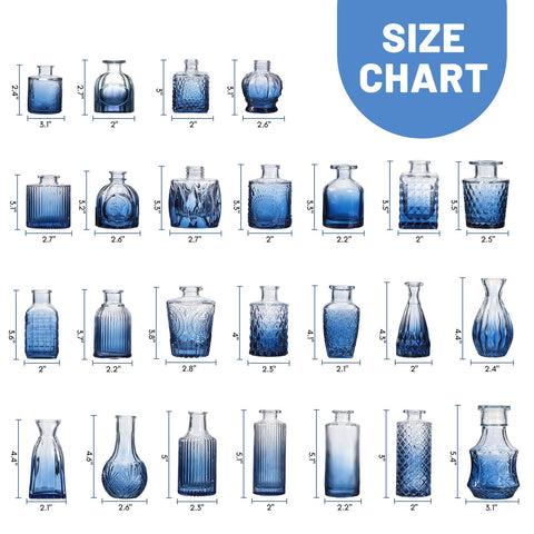 Fixwal blue bud vases ideal wedding decor accents.