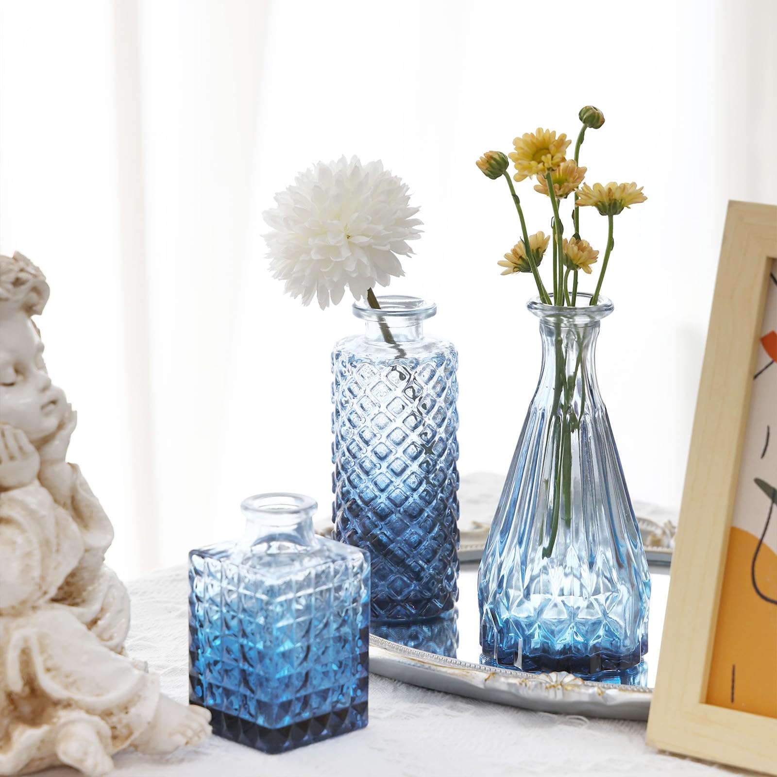 Fixwal wedding table decor blue vases for elegant table settings