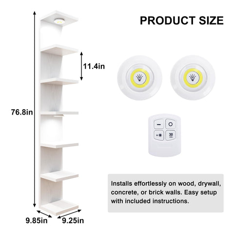 Fixwal white floating shelves display setup enhances living room organization.