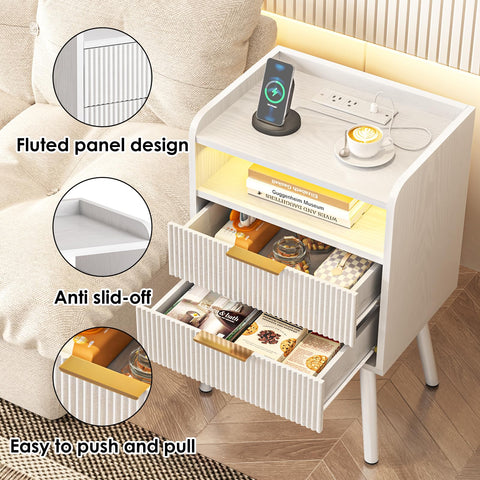 Fixwal nightstand drawer closeup highlights durable wood construction for daily use.