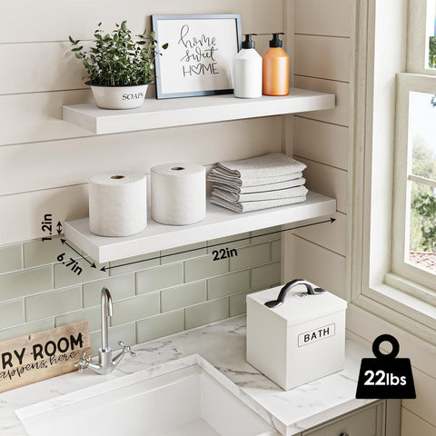 Fixwal white shelves in bedroom help organize essentials with minimalist style.