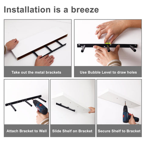Fixwal white shelves set shown in a compact hallway setup for entryways.