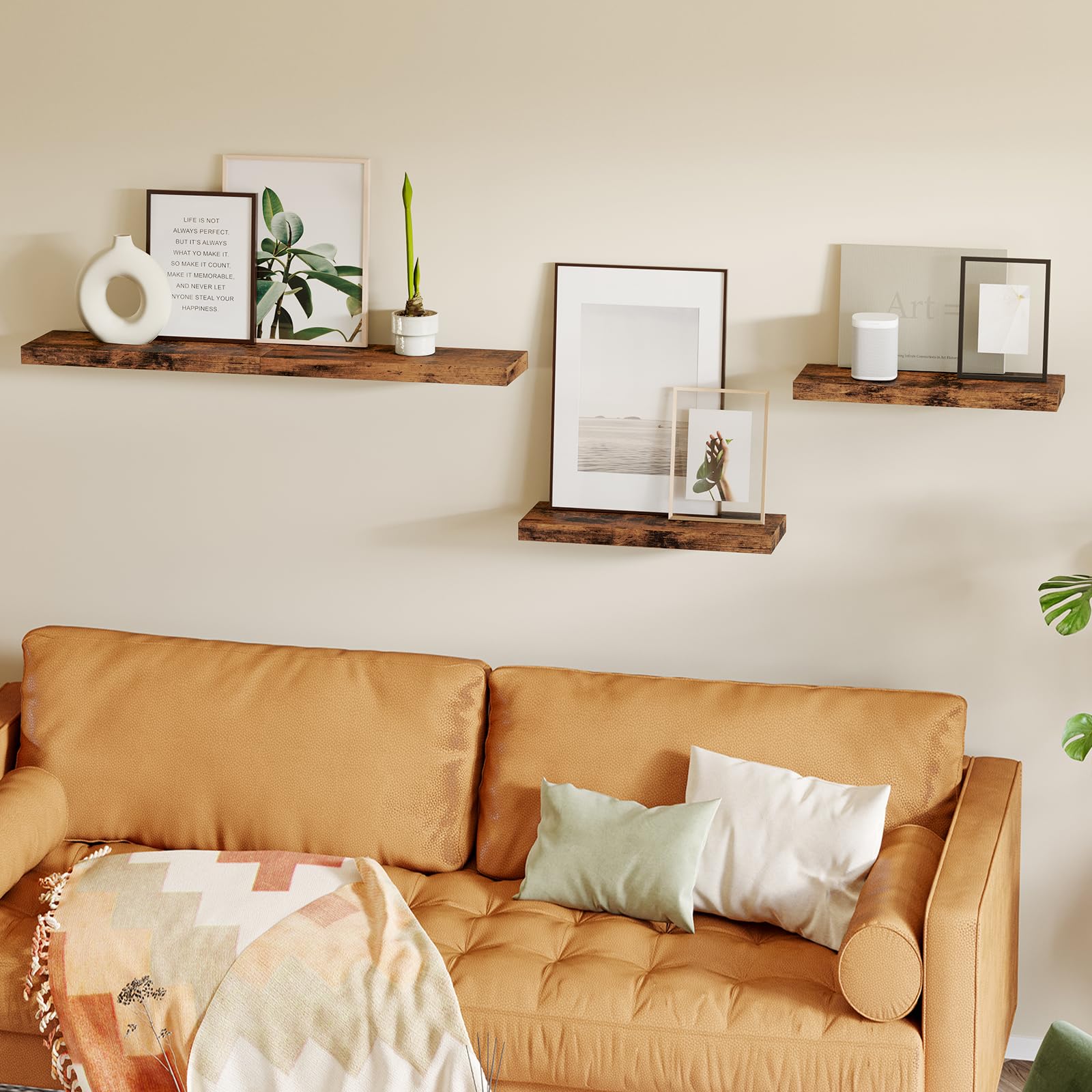 Fixwal wood floating shelves invisible brackets detail clean mounting