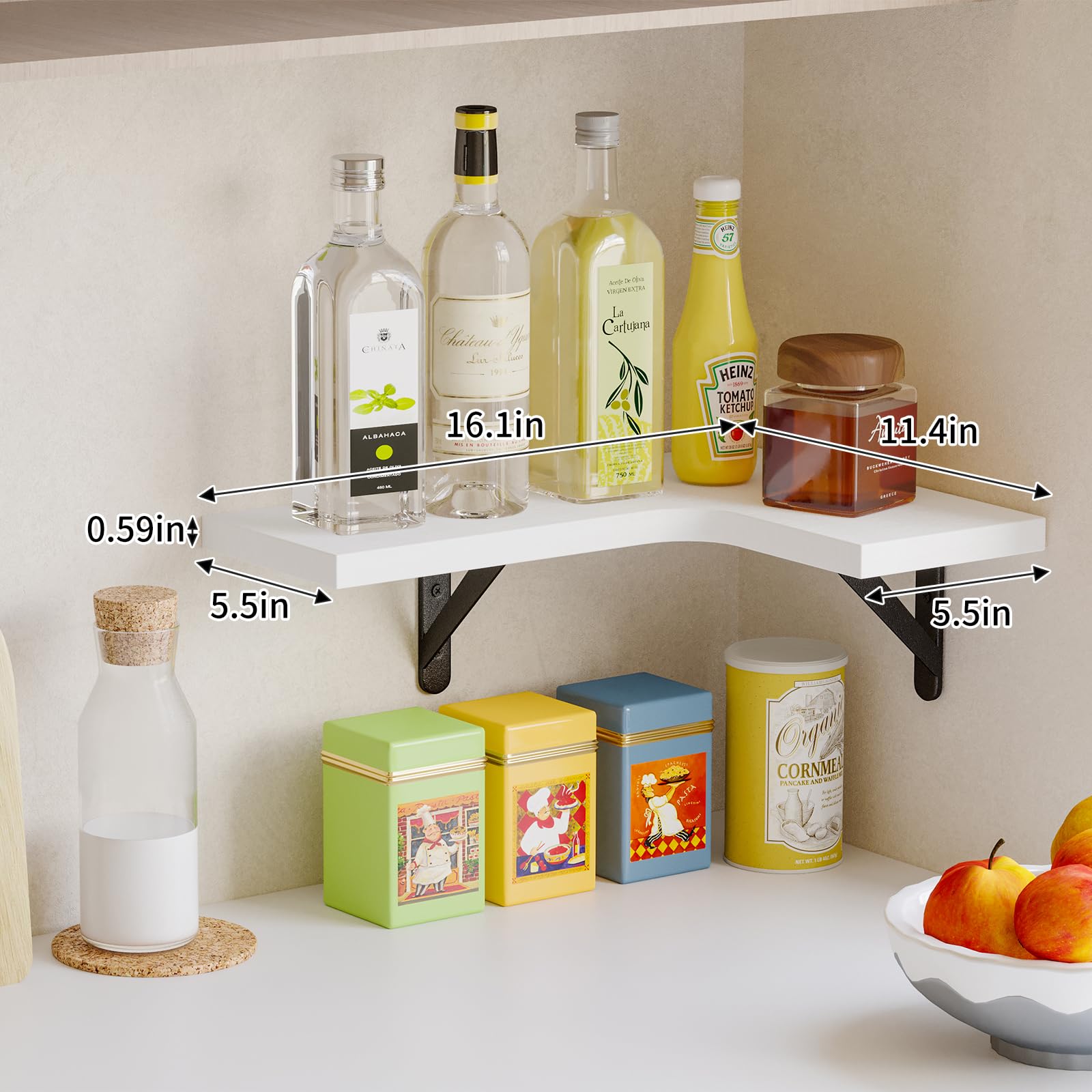 Fixwal wooden floating shelves with brackets hold daily essentials securely.