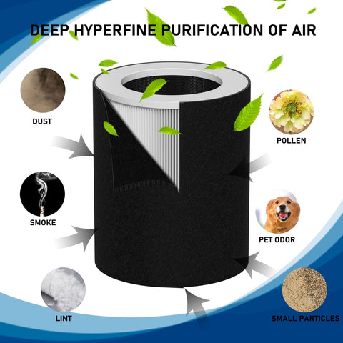 Fizerneer HP670 activated carbon filters reduce odors in rooms.