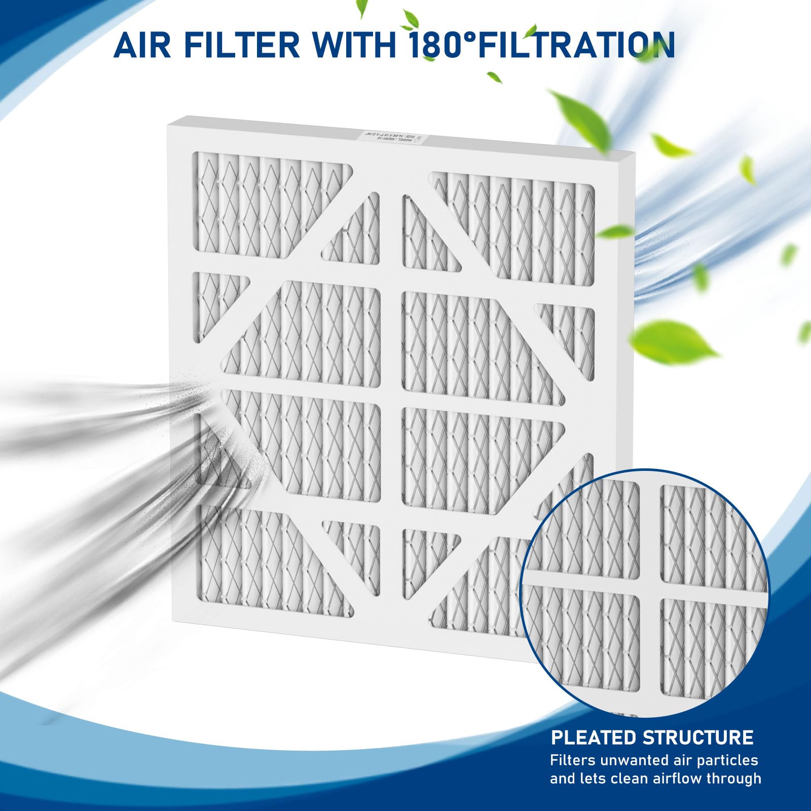 Fizerneer MERV-13 pre-filter dimensions annotated for quick fit installation