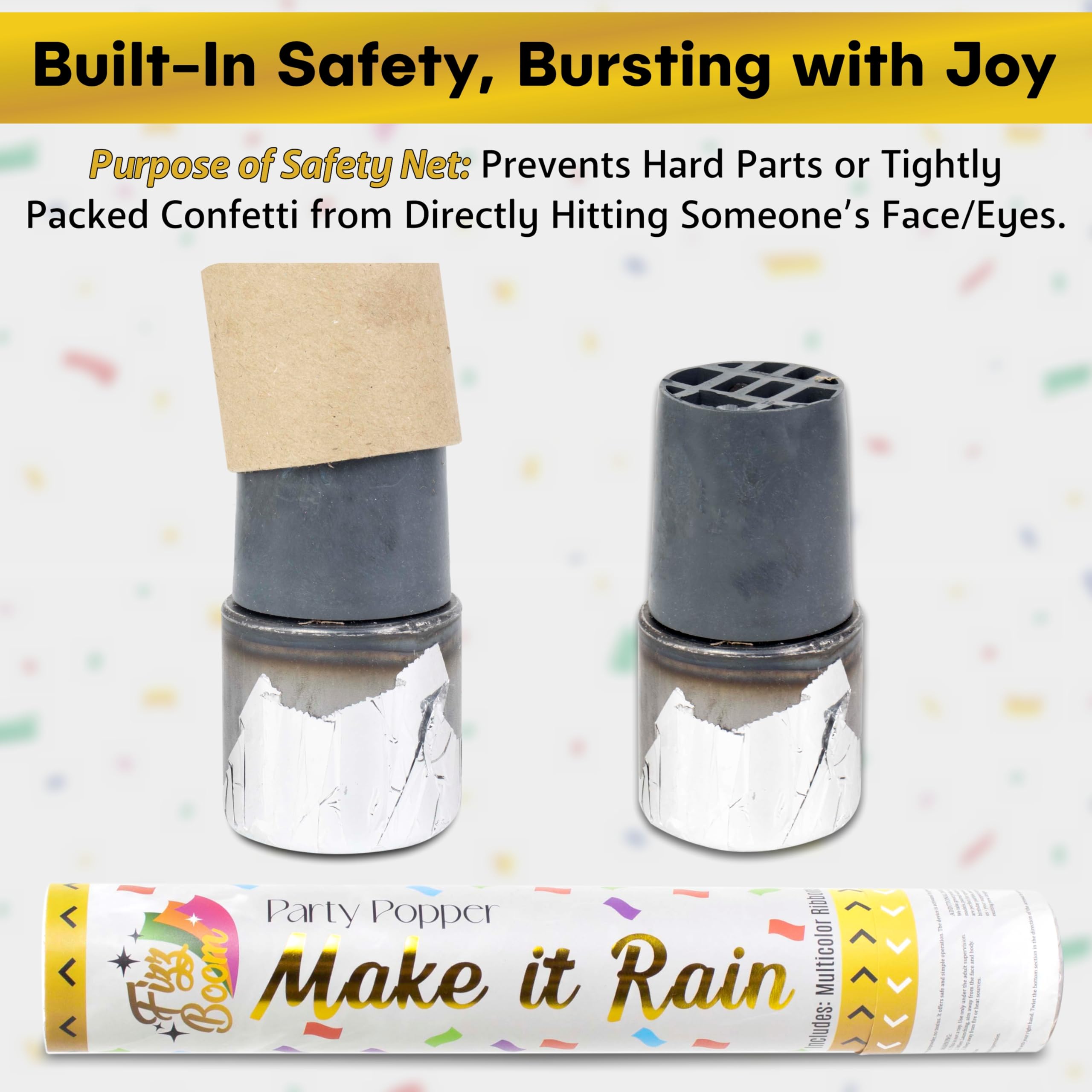 Vibrant multi-color confetti scattering in air by Fizzboom