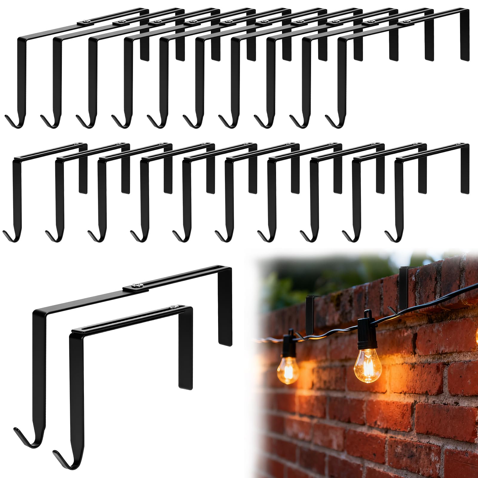 FIZZBOP outdoor light hook over wall demonstrates damage-free hanging for renters.