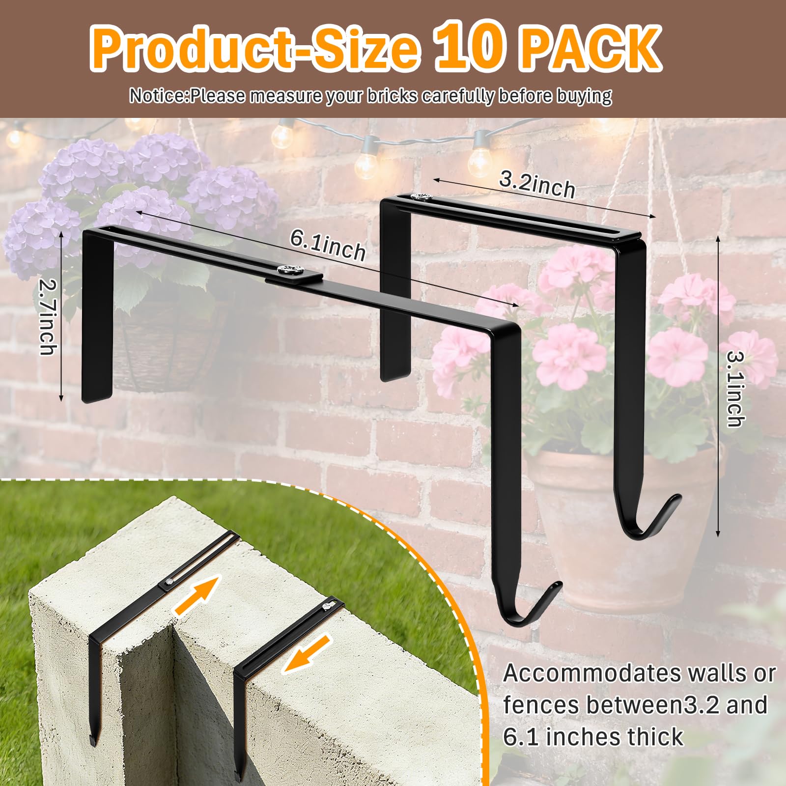 FIZZBOP weatherproof steel hanger resists sun and rain.